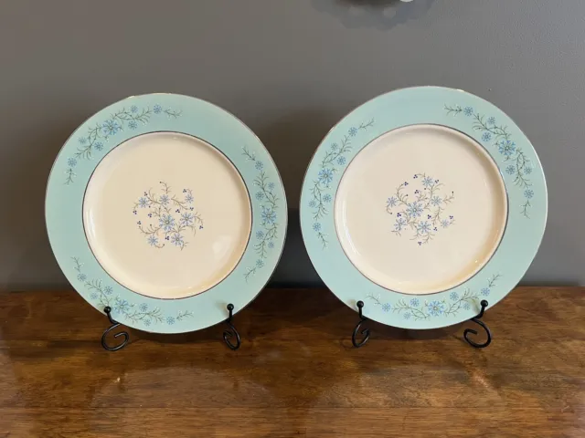 Set of 2 Vintage Taylor Smith Taylor Classic Blue Dinner Plates 10 1/2”