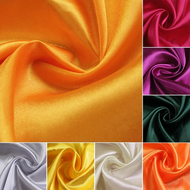 Uni Couleur Satin Tissu Vêtements For-Wedding Mariage Robe Fait Main DIY 50D