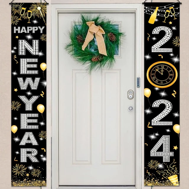 NEW YEARS DECORATIONS 2024, Happy New Year Banner, New Years Eve Party