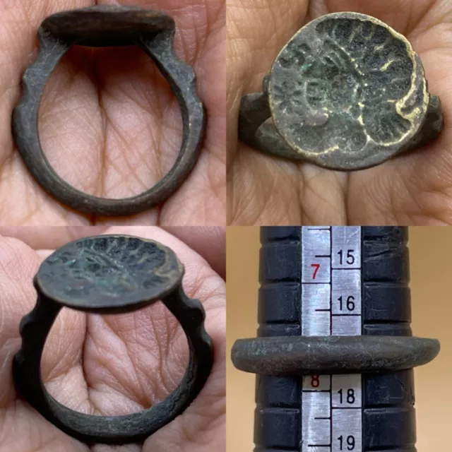 Wonderful! Unresearched Ancient Roman Bronze Unique Queen Ring