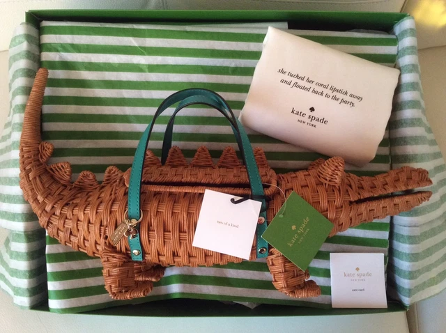 NWT KATE SPADE Swamped 3D Wicker Alligator Gator Collector Bag