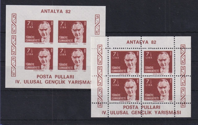 Türkei 1982 Atatürk  - Jugend-Briefmarkenausstellung Mi.-Nr. Block 22 A und B **