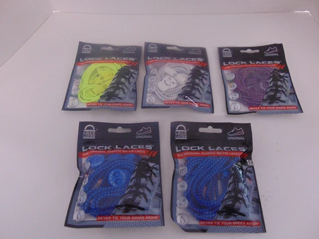 Lot Of 5 Lock Laces Elastic No-Tie Show Laces NEW***JC330-8