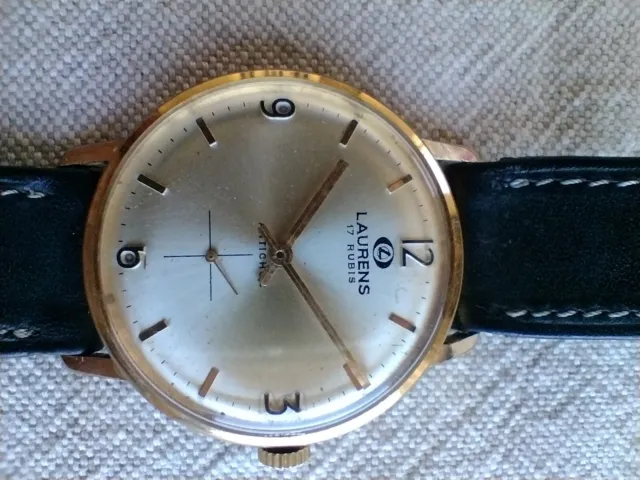 LAURENS carica manuale orologio vintage uomo 34,5 mm circa 3