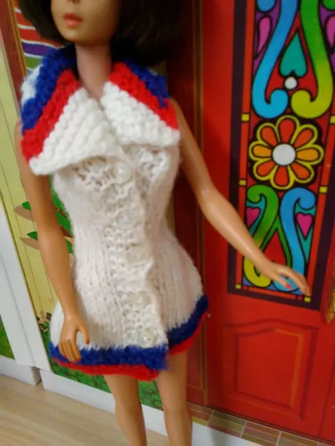 VINTAGE BARBIE CLONE Knit Mini Sheath Dress - Patriotic 60s MOD ...