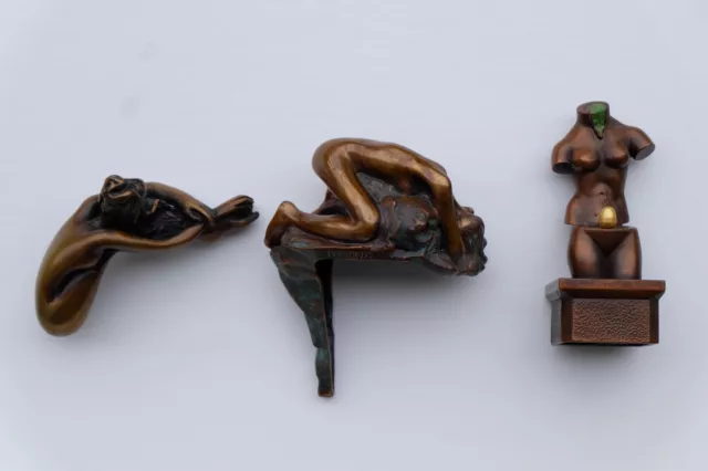 Drei Kleinbronzen von Bruno Bruni, Dali und Rodin aus der Serie "Les Beaux-Arts"