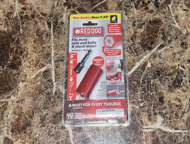Red Dog Universal Socket w/ Bonus Drill Adapter Use w/ Most Socket - BRAND NEW