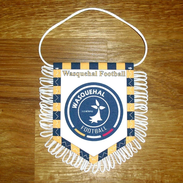 Fanion Tissu Wasquehal FC Nouveau Logo - Neuf, Fabriqué En France