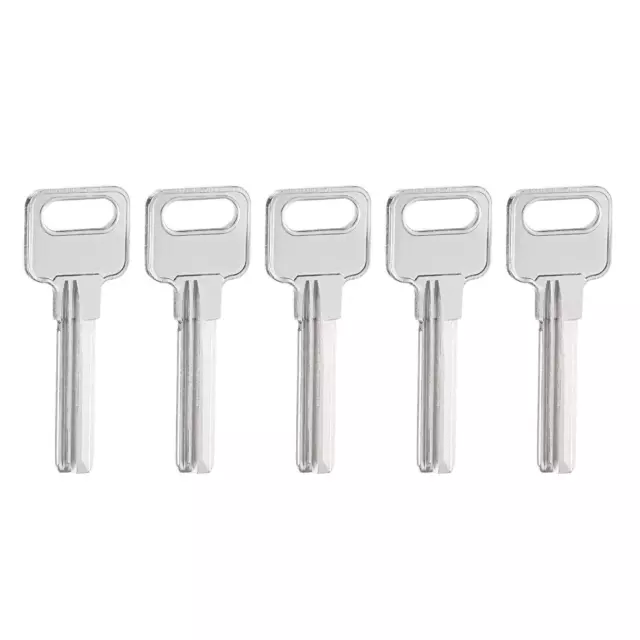 Key Blank, 35mm Length 2 Slot Brass New Uncut Replacement Tool 5 Pcs