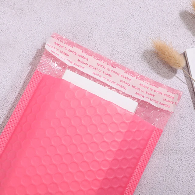 100 pz borse sigillate Pe borse da imballaggio imbottite gioielli borse da spedizione rosa