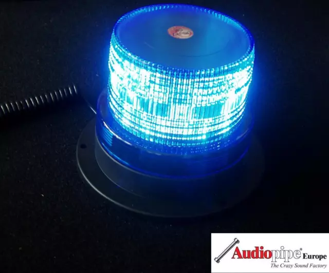 Blaue LED Rundumleuchte Warnleuchte Blitzleuchte + Magnetfuss 12V Zigar Stecker