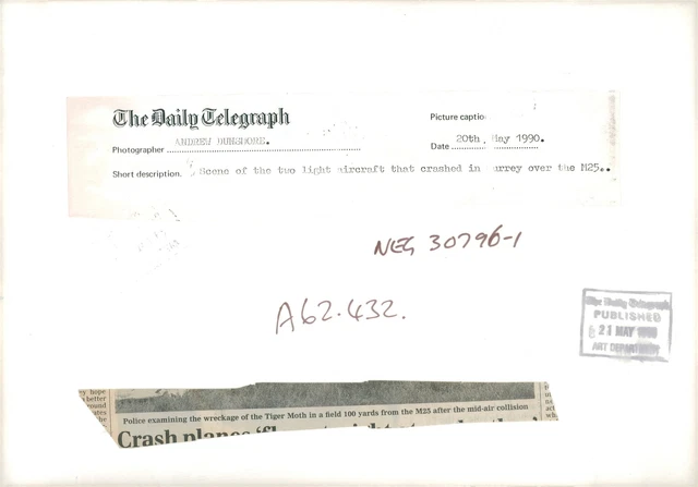 Aircraft crashes(Gen 1980-94). - Vintage Photograph 1434845 2