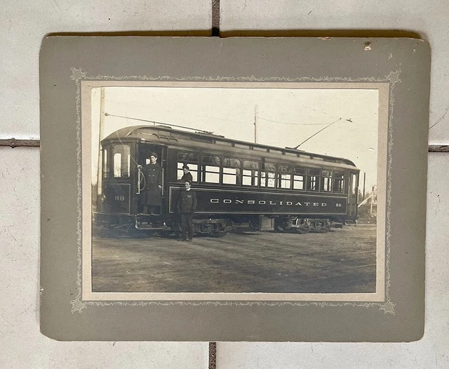 Five Train Trolly Rr Track Scenes Vintage Photos 3