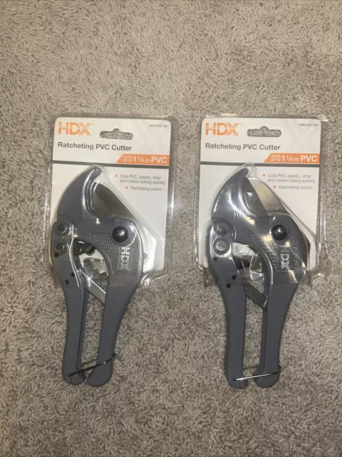 HDX Ratcheting PVC / Plastic Tubing Cutter - Cuts up to 1-1/4” Lot of 2