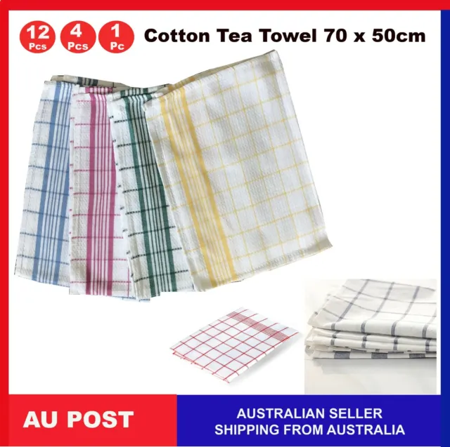 Tea Towel Hotel Dish Cloth Teatowels 100% Cotton Bulk Kitchen Linen 70 x 50cm