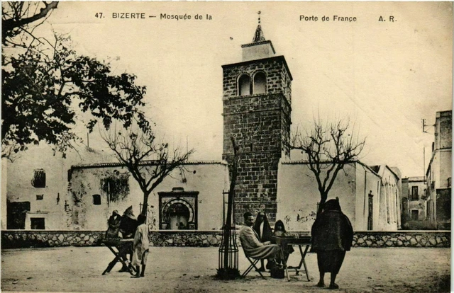 Carte Postale Ancienne Tunisie 1905 – Porte De France Animée, Attelage