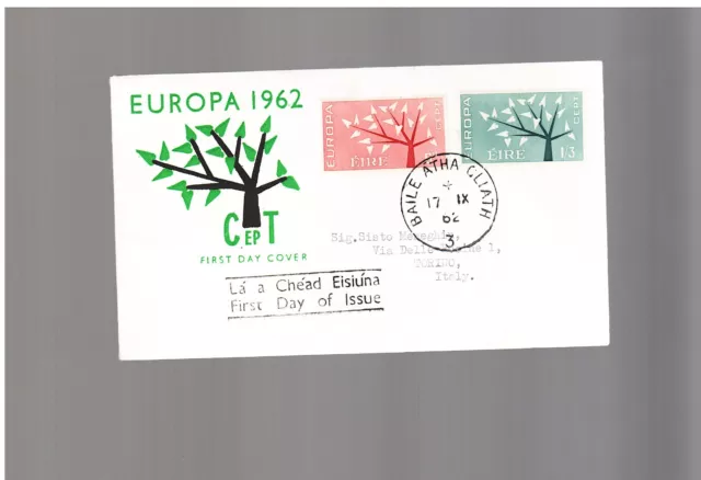 irlanda - 1962 fdc europa cept