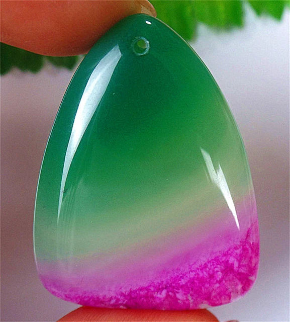 45x35x6mm Rose&Green Druzy Geode Agate Triangle Pendant Bead BQ66479