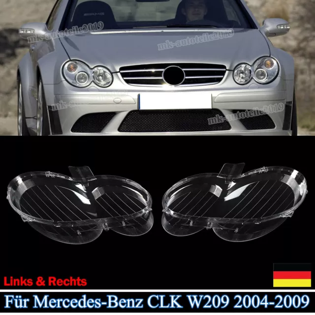 2x Klar Scheinwerferglas Linse Abdeckung Für Mercedes W209 A209 C209 04-2009 DE