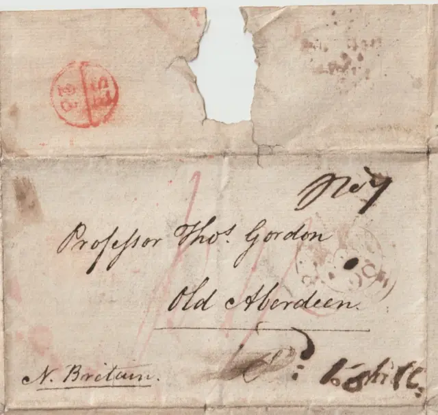 1790 Edinburgh Red Bishopmark & Paid (London) Pmk Wrapper James Cock To Aberdeen