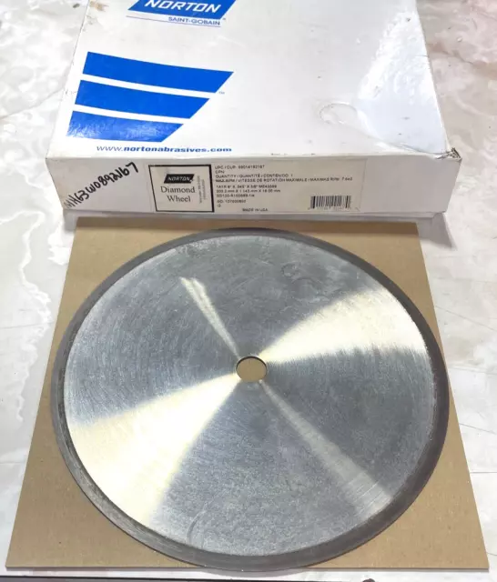 Norton Diamond Wheel 8″ × .045″ × 5/8″ Type 1A1R Straight Cut 120 Grit USA Made