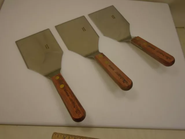 Dexter USA Set (3) Wood Handle 5X4 Beveled Stiff Blade 85859 Spatula Factory 2nd