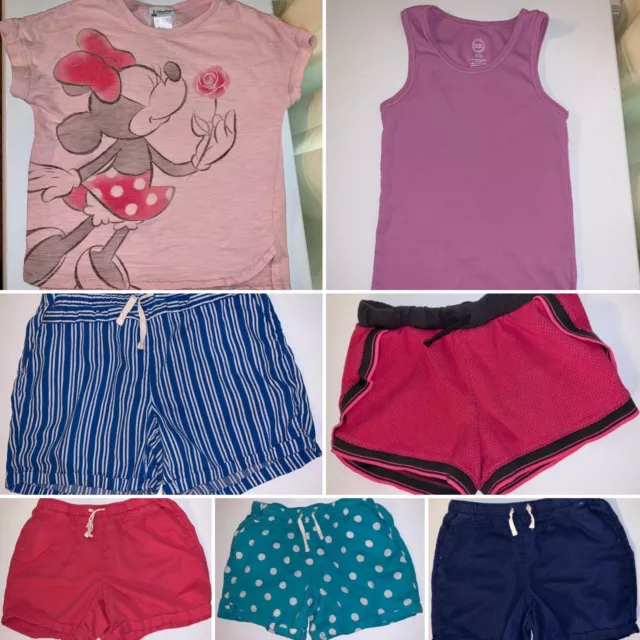 Girls Kids XL 14 16 Bundle Of 5 Shorts 2 Tops Disney Minnie Mouse Pink Polka Dot