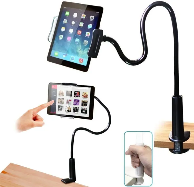 Flexible 360 Clip Mobile Cell Phone Holder Lazy Bed Desktop Bracket Mount Stand