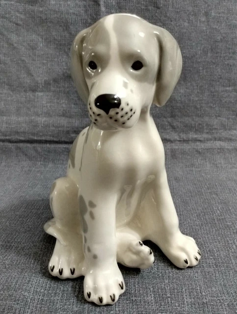 Vtg. Dalmatian Puppy Figurine. Lomonosov Russian Porcelain. Hand Painted. 1990s.
