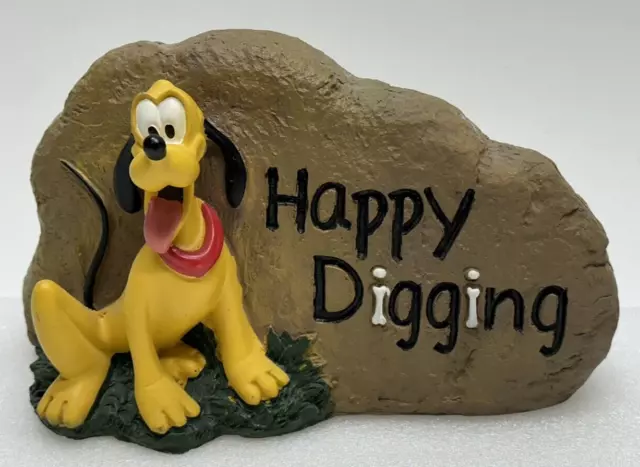 Disney PLuto Home & Garden Rock Statue Happy Digging Plastic Resin