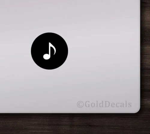 Music Note - Mac Apple Logo Cover Laptop Vinyl Decal Sticker Macbook Unique