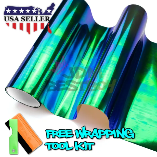 Neo Chrome Dark Smoke Chameleon Tint Headlight Taillight Fog Light Vinyl Film