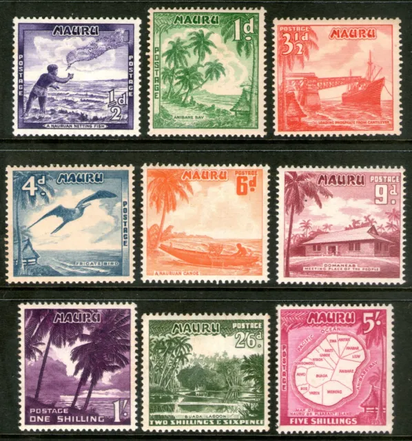 Nauru 1954 Pictorial Definitives set of 9 MUH