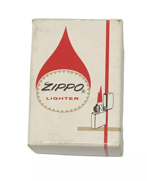 Zippo Lighter Vintage - Empty Box - Red White - The One Zip Windproof Lighter!