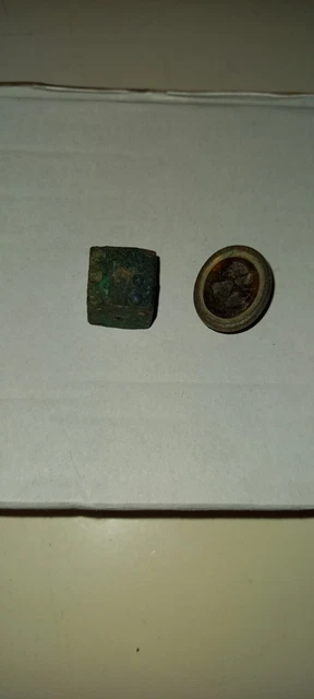 Metel Detector Find Roman Bronze Dice And Seal