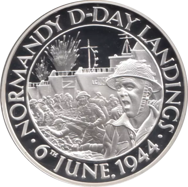 Coin Silver Proof Hallmarked 1989 Winston's War Sterling NORMANDY D-DAY LANDINGS