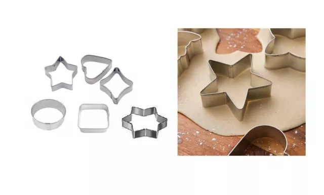 6pcs Stainless Steel Biscuit Cutters Cookie Cutter Set DIY Baking Set