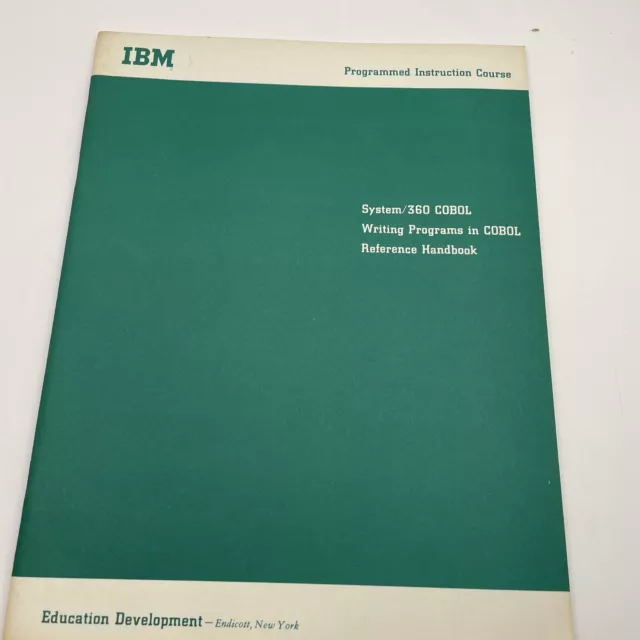 VINTAGE IBM 1969 system 360 cobol PROGRAMED INSTRUCTION  COURSE
