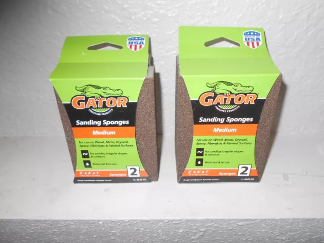 Gator Two Packs Of 2 Each Sanding Sponge's
