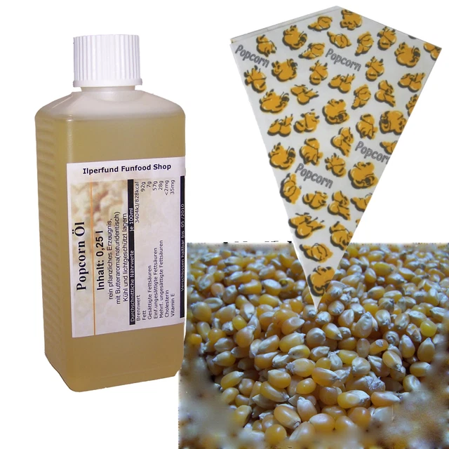 1,5kg Popcornmais,genfrei Popcorn Mais+Popcornöl+ Popcorntüten