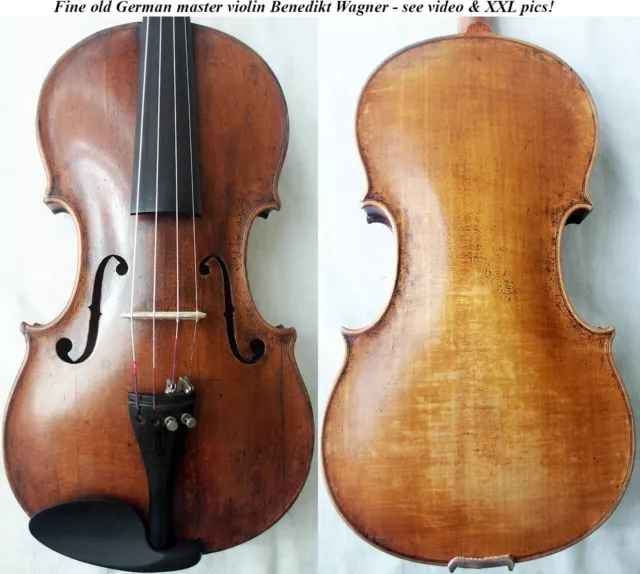 OLD GERMAN 18th C VIOLIN B. WAGNER - video- ANTIQUE MASTER バイオリン скрипка 小提琴 495