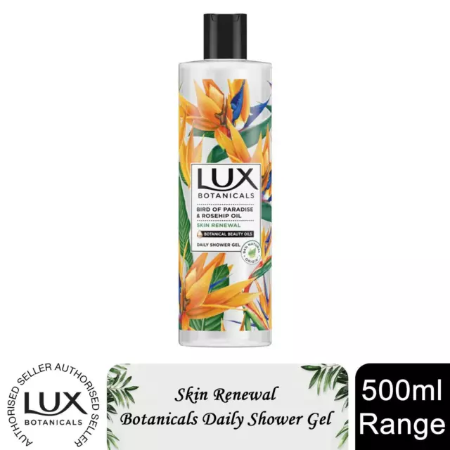 Gel de ducha diaria Lux Botanicals pájaro del paraíso y aceite de rosa mosqueta purificador de la piel, 500 ml