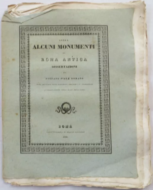 1832 Stefano Piale Terme Traiane Domus Aurea Archeologia Romana Con Incisione