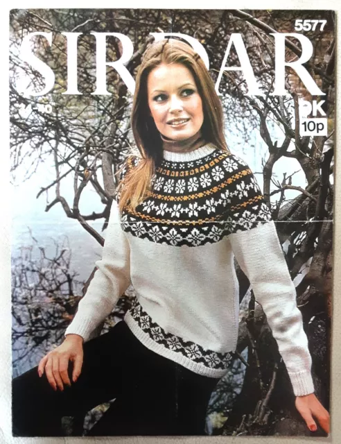 Original Vintage Sirdar Dk Ladies Sweater Knitting Pattern 5577