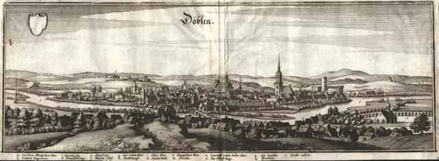 Döbeln Mulde Original Kupferstich Merian 1650