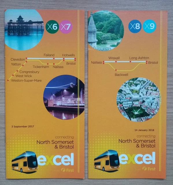 FIRST BUSES BRISTOL & North Somerset Bus Timetables 2017 Excel Routes