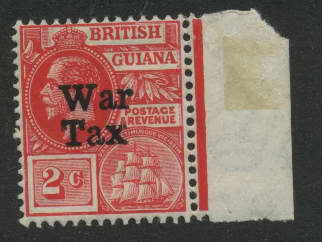 KGV British Guiana 2c War Tax Unused Postage Stamp 01