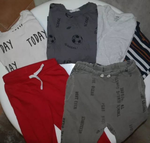 Set H&M ZARA Kids Fußball Hose Shirt Gr. 134 140 Jungen rot khaki