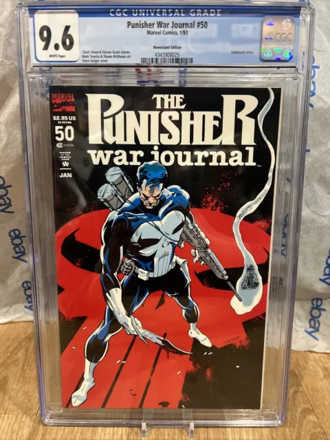 PUNISHER WAR JOURNAL #50 CGC 9.6. 🔥EMBOSSED🔥 UNCIRCULATED Newsstand Comic Rare