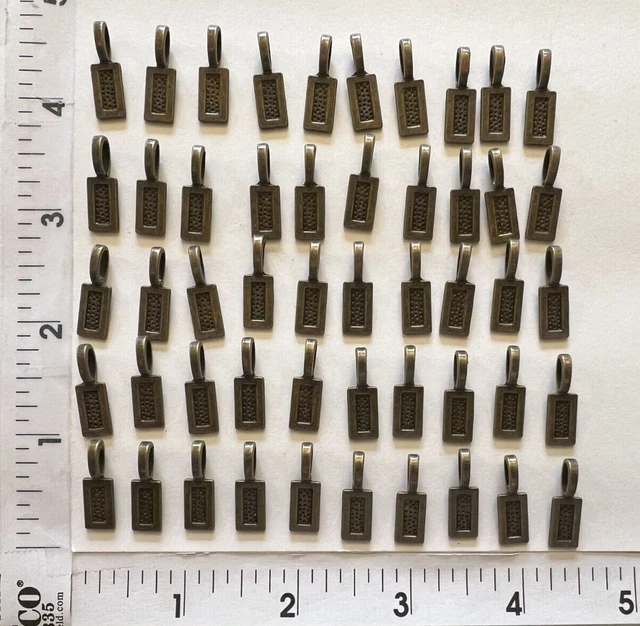 50 pcs. Metal Rectangular Glue On Bails Pendant